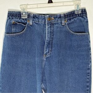 L.L. Bean Women's 12 Petite Original Relaxed Fit Jeans Blue Elastic Waist 299541